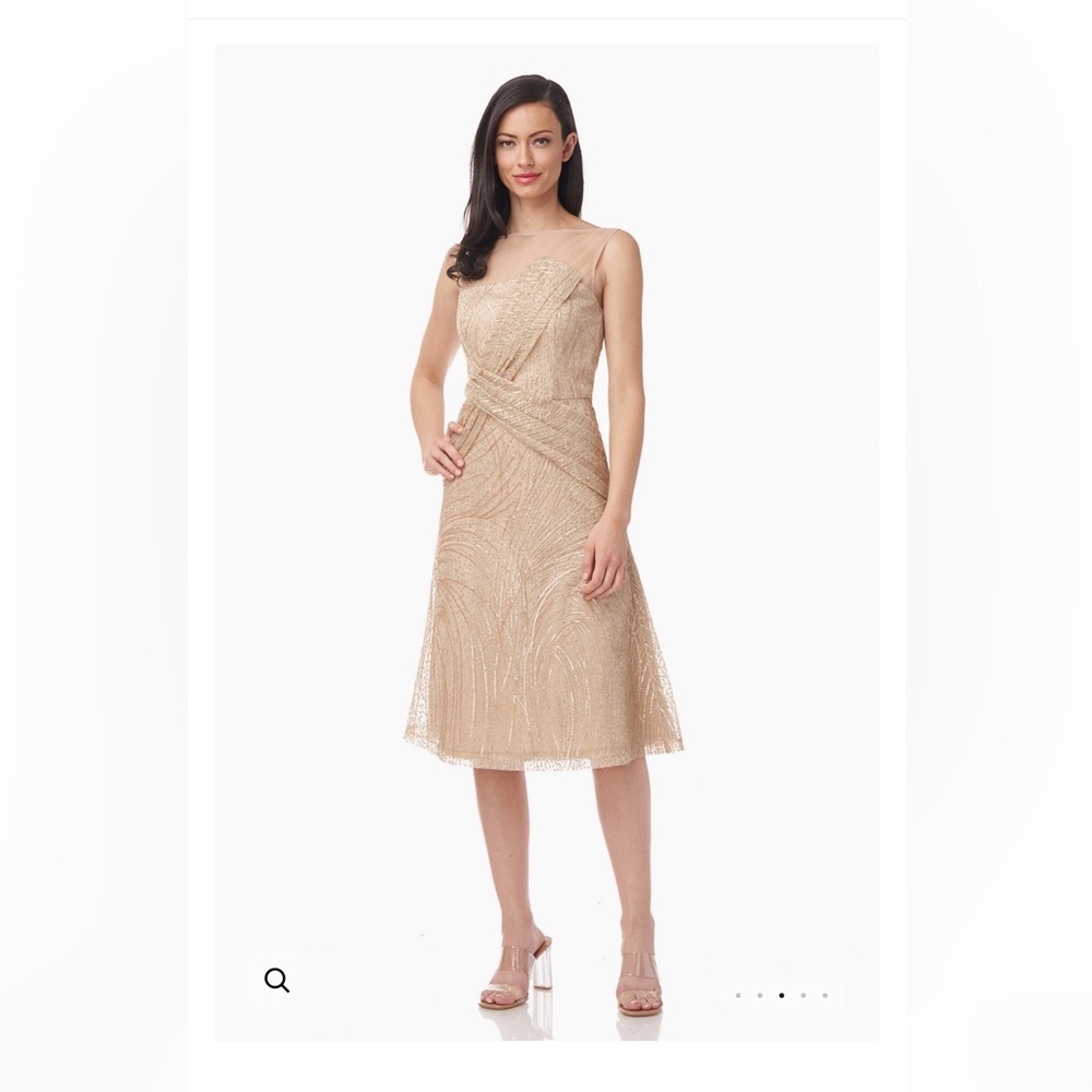 JS Collections- Elegant Beige Sleeveless Dress